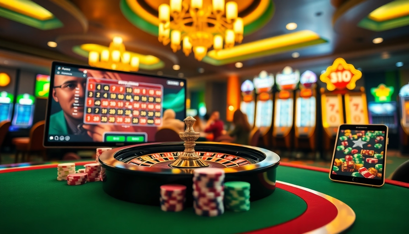 Experience thrilling online gambling at https://xx88.today/ with a luxurious casino scene featuring vibrant roulette and poker chips.